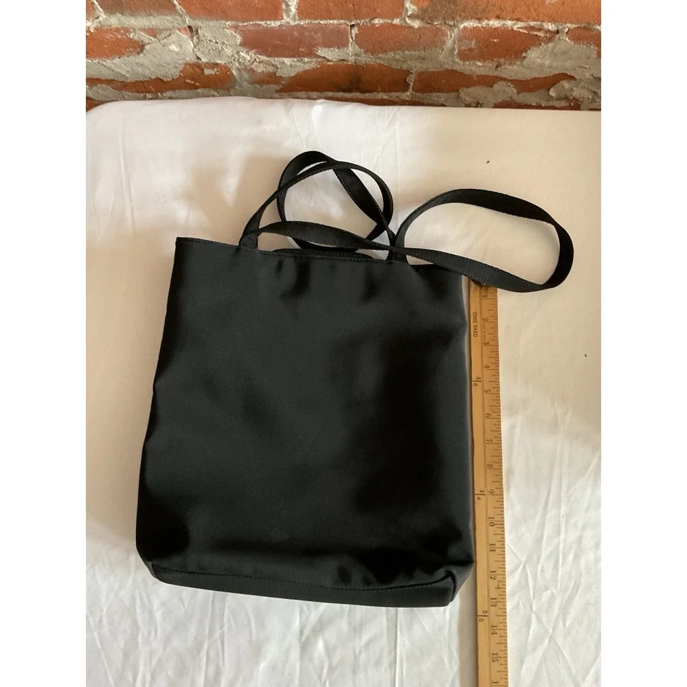 Hobo International Vintage Black Multi-Compartment Nylon Organizer Tote Bag Y2K